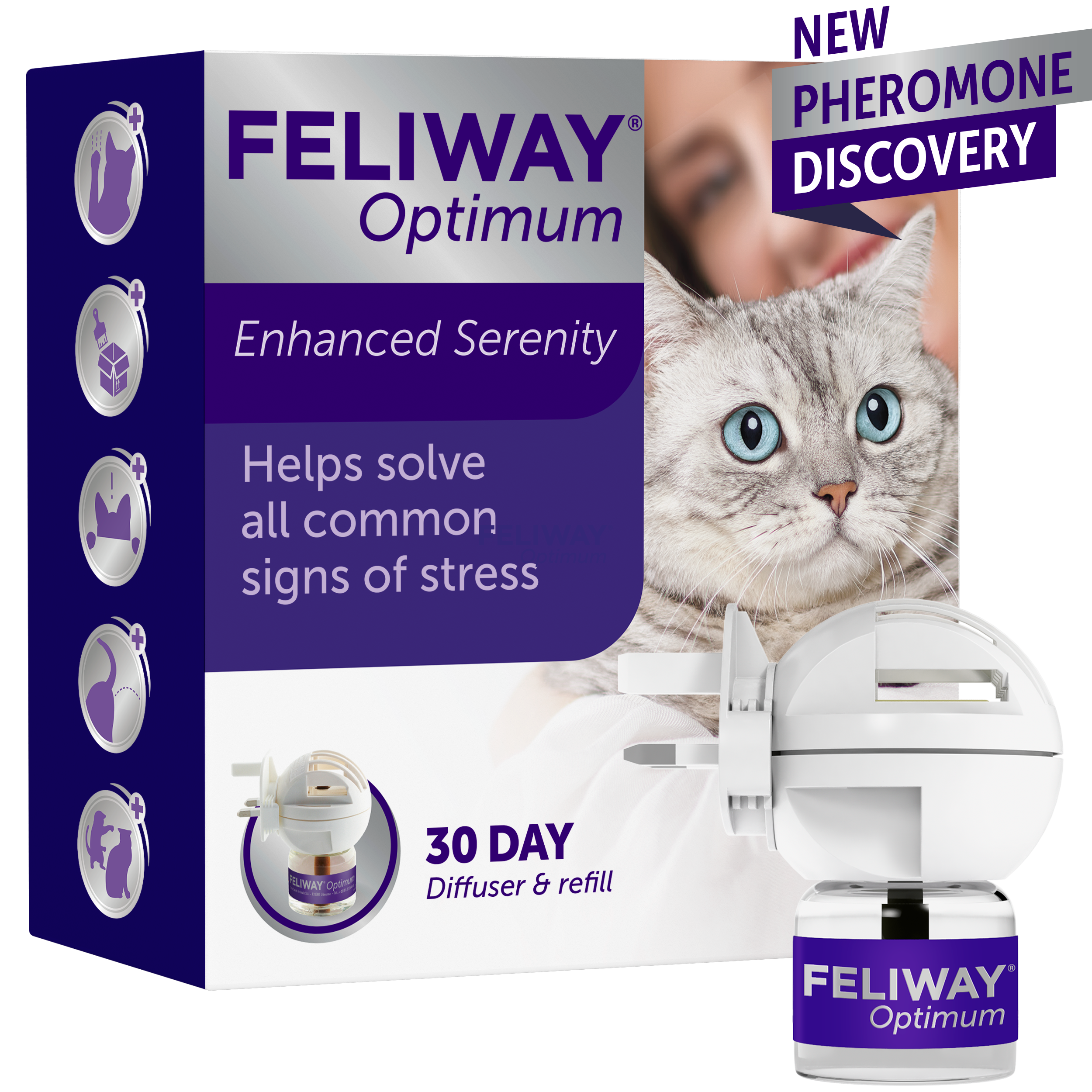 Feliway Optimum - Recharge 48 ml - 30 Jours - Stress et Conflit - CEVA