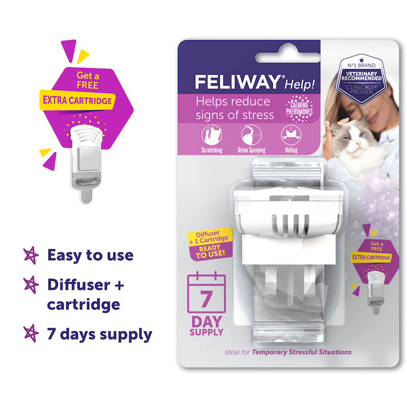 Image showcasing FELIWAY Help! | 7 Days Cat Stress Relief | Cat Pheromones