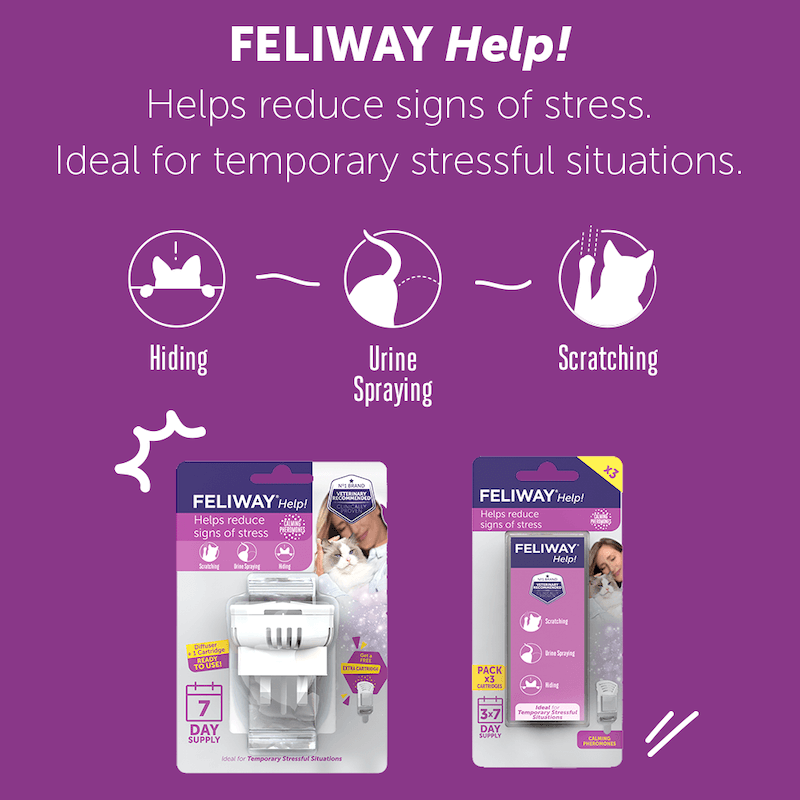 Image showcasing FELIWAY Help! | 7 Days Cat Stress Relief | Cat Pheromones